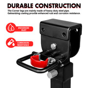 X-BULL 4x 440mm Drop Down Corner Legs W/Handle Steel Base Caravan Stabilizer Black V211-AUEB-CL001X2