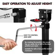 X-BULL 4x 440mm Drop Down Corner Legs W/Handle Steel Base Caravan Stabilizer Black V211-AUEB-CL001X2