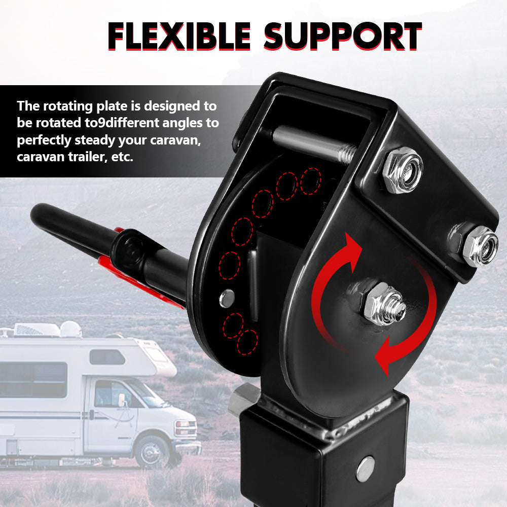 X-BULL 4x 440mm Drop Down Corner Legs W/Handle Steel Base Caravan Stabilizer Black V211-AUEB-CL001X2