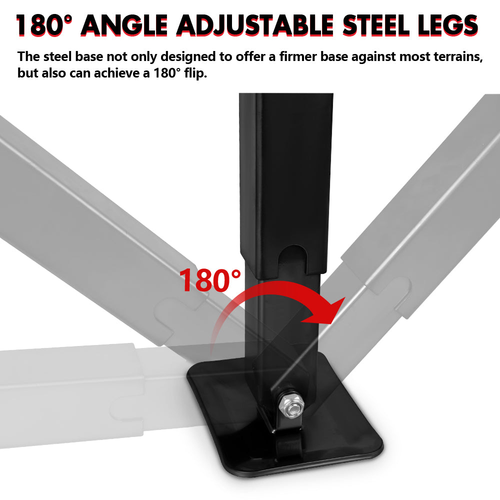X-BULL 4x 440mm Drop Down Corner Legs W/Handle Steel Base Caravan Stabilizer Black V211-AUEB-CL001X2