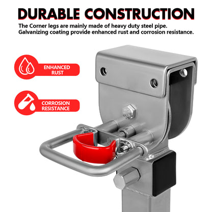 X-BULL Drop Down Corner Legs 440MM- 560MM Caravan Corner Stabilizer 1200LBS 2PCS Silver V211-AUEB-CL002