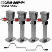 X-BULL 4x 440mm Drop Down Corner Legs Steadies Handle Steel Foot Caravan Trailer Silver V211-AUEB-CL002X2