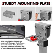 X-BULL 4x 440mm Drop Down Corner Legs Steadies Handle Steel Foot Caravan Trailer Silver V211-AUEB-CL002X2