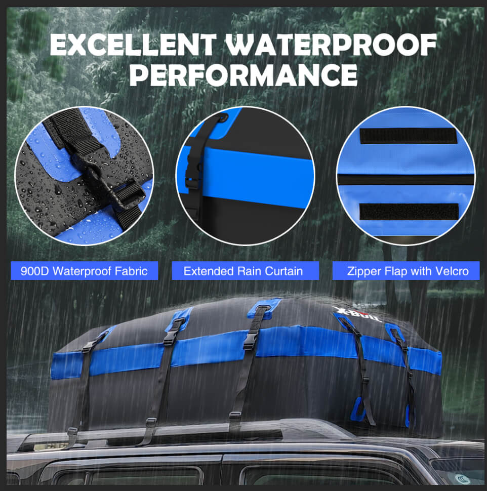 X-BULL Car Roof Cargo Bag Rooftop Cargo Carrier 100% Waterproof Top Luggage Bag for All Vehicles V211-AUEB-CRB002