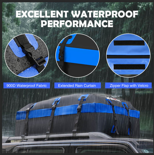 X-BULL Car Roof Cargo Bag Rooftop Cargo Carrier 100% Waterproof Top Luggage Bag for All Vehicles V211-AUEB-CRB002