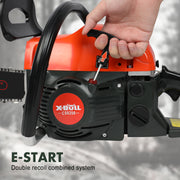 X-BULL Chainsaw Petrol Commercial 62cc 20" Bar E-Start Tree Pruning Top Handle V211-AUEB-HGT010