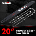 X-BULL 20'' Chainsaw Bar and Chain 0 .325 Pitch Gauge 76 Link Universal V211-AUEB-HGT011