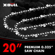 X-BULL 20'' Chainsaw Bar and Chain 0 .325 Pitch Gauge 76 Link Universal V211-AUEB-HGT011