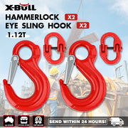 2X 6mm Hammerlock+ Eye Sling Hook Safety Chain Caravan Trailer connecting Extend V211-AUEB-HL001X2