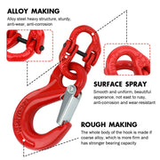 2X 6mm Hammerlock+ Eye Sling Hook Safety Chain Caravan Trailer connecting Extend V211-AUEB-HL001X2