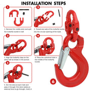 2X 6mm Hammerlock+ Eye Sling Hook Safety Chain Caravan Trailer connecting Extend V211-AUEB-HL001X2
