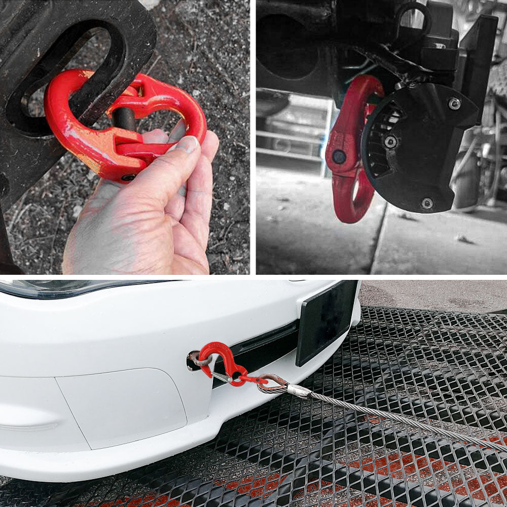 2X 6mm Hammerlock+ Eye Sling Hook Safety Chain Caravan Trailer connecting Extend V211-AUEB-HL001X2