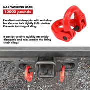 2X 6mm Hammerlock+ Eye Sling Hook Safety Chain Caravan Trailer connecting Extend V211-AUEB-HL001X2