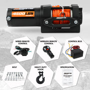 Electric Winch 4500lbs Winch Synthetic Rope Wireless Towing Trailer ATV Winch UTV Winch 4WD V211-AUEB-MNEW002S