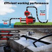 ETOSHA 2000W Garden Water Pump High Pressure 4-Stage Tank Irrigation Water Pump V211-AUEB-PUMP001WPC001