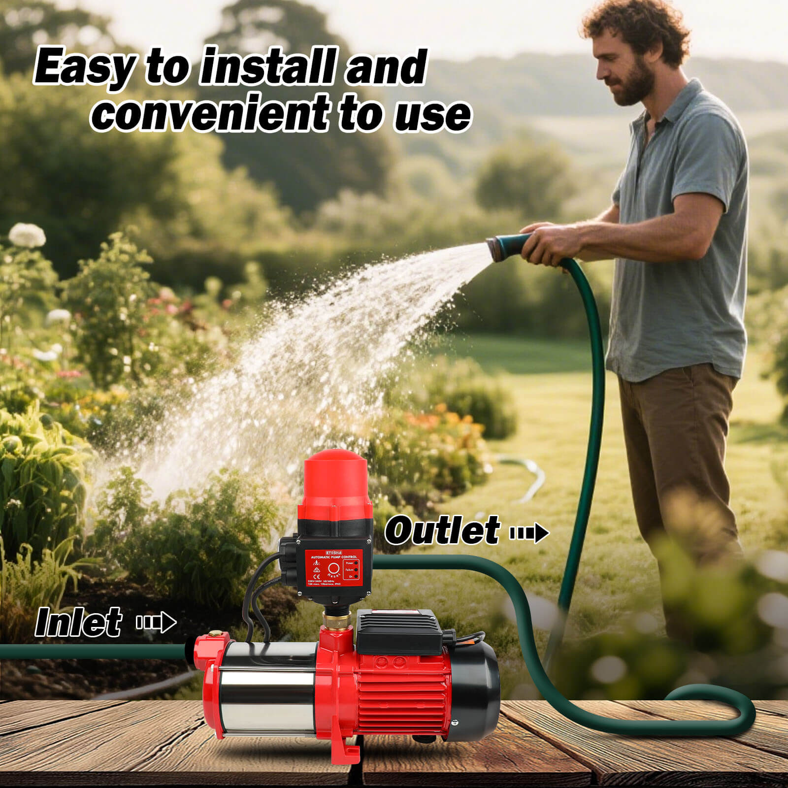 ETOSHA 2000W Garden Water Pump High Pressure 4-Stage Tank Farm Irrigation Pump V211-AUEB-PUMP001WPC002