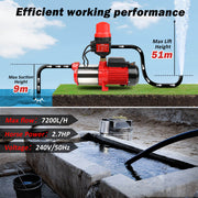 ETOSHA 2000W Garden Water Pump High Pressure 4-Stage Tank Farm Irrigation Pump V211-AUEB-PUMP001WPC002