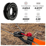X-BULL Recovery Ring Soft Shackle Kit Snatch Block Pulley Rope Snatch Ring 4WD V211-AUEB-SSR001