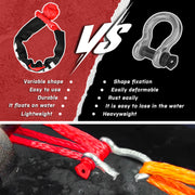 X-BULL Recovery Ring Soft Shackle Kit Snatch Block Pulley Rope Snatch Ring 4WD V211-AUEB-SSR001