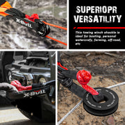 X-BULL Recovery Ring Soft Shackle Kit Snatch Block Pulley Rope Snatch Ring 4WD V211-AUEB-SSR001
