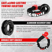 X-BULL Soft Shackle Synthetic Rope Recovery Snatch Ring /Recovery Hitch Receiver V211-AUEB-SSR001/AUEB-XBRK013
