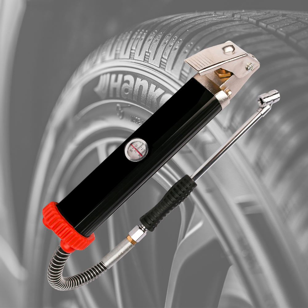 X-BULL Tyre Inflator with Pressure Gauge Heavy Duty Aluminium Die Cast Body 160PSI V211-AUEB-TG003