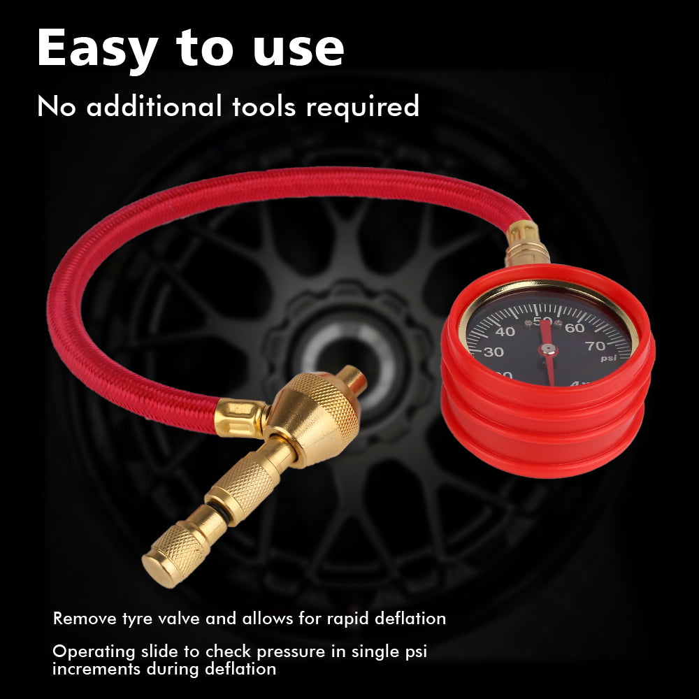 X-BULL Tyre Deflators Tire Automatic 4WD Pressure Gauge 4 Brass Deflator V211-AUEB-TG005TD001