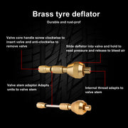 X-BULL Tyre Deflators Tire Automatic 4WD Pressure Gauge 4 Brass Deflator V211-AUEB-TG005TD001