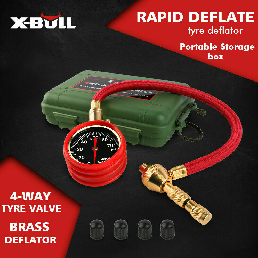 X-BULL Tyre Deflator Tire Air Deflators Rapid With Pressure Gauge Valve Tool 4WD V211-AUEB-TG005