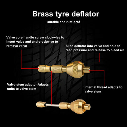 X-BULL Tyre Deflator Tire Air Deflators Rapid With Pressure Gauge Valve Tool 4WD V211-AUEB-TG005