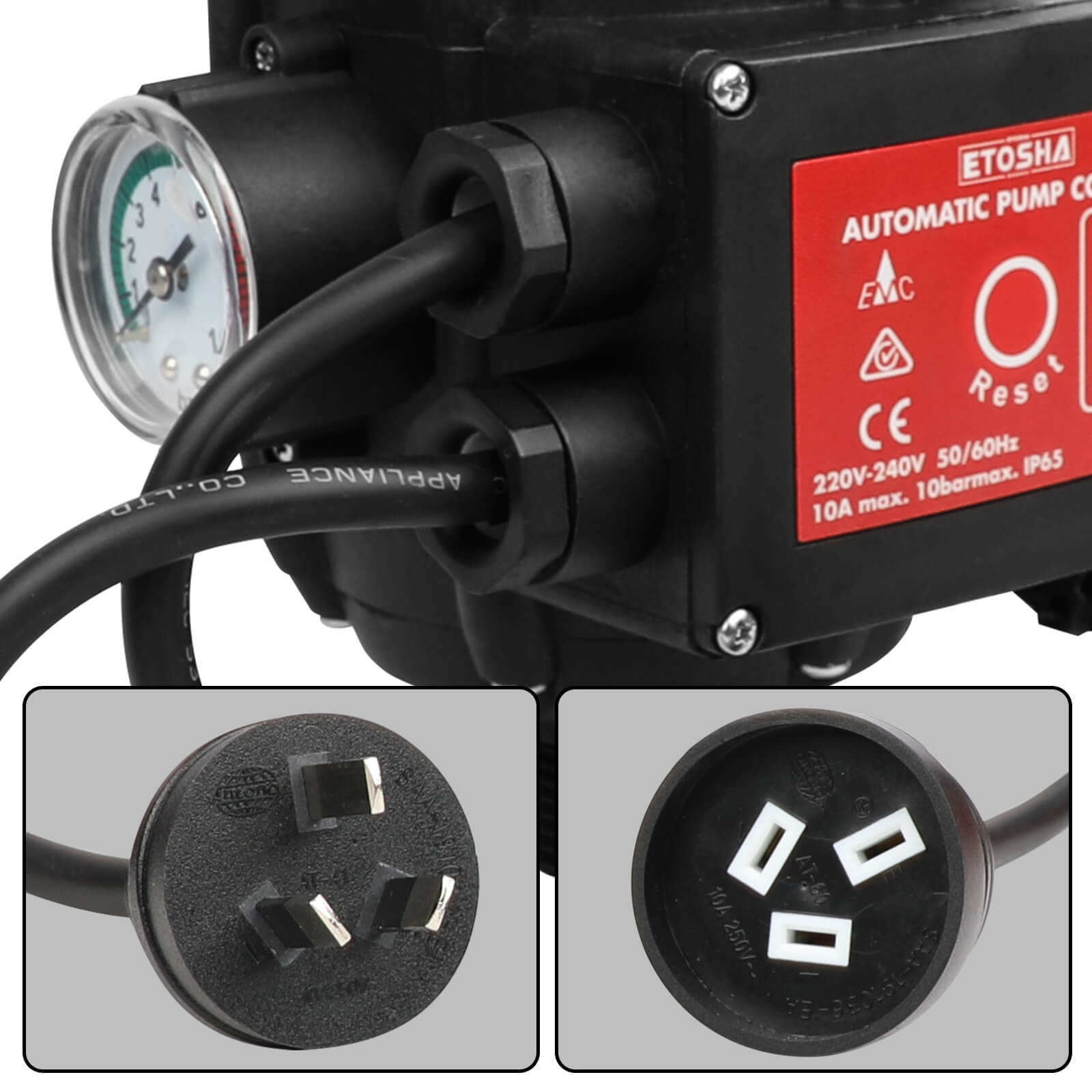 ETOSHA Water Pressure Pump Controller Auto Switch Control Electric BLACK V211-AUEB-WPC002