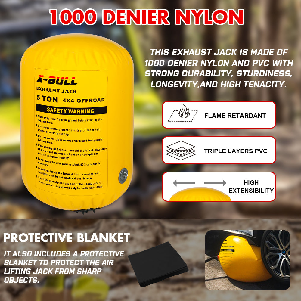 X-BULL Air Jack Recovery Exhaust Jack Kits 5T Air Bag Multi Layer Truck Rescue V211-AUEB-XBAT004