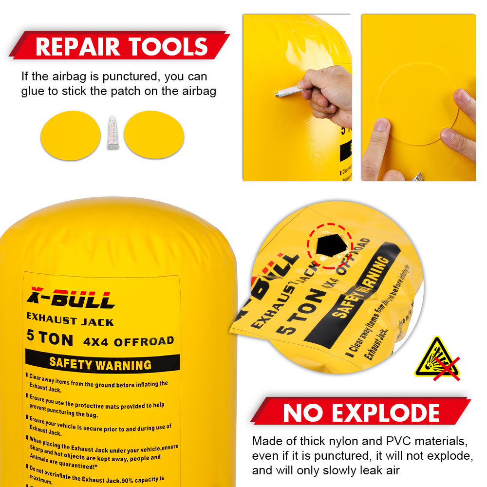 X-BULL Air Jack Recovery Exhaust Jack Kits 5T Air Bag Multi Layer Truck Rescue V211-AUEB-XBAT004