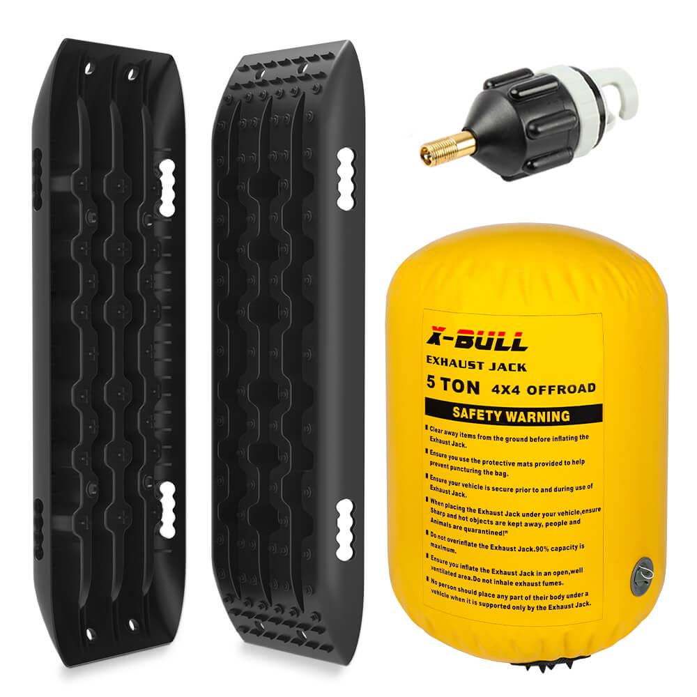 X-BULL Exhaust Jack Air Bag Jack With 2PCS Recovery Tracks Boards 4WD 4X4 Gen2.0 Black V211-AUEB-XBAT004ST002