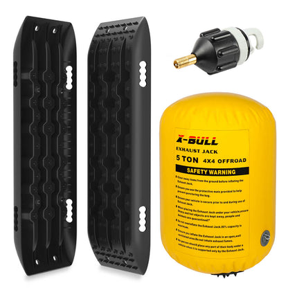 X-BULL Exhaust Jack Air Bag Jack With 2PCS Recovery Tracks Boards 4WD 4X4 Gen2.0 Black V211-AUEB-XBAT004ST002