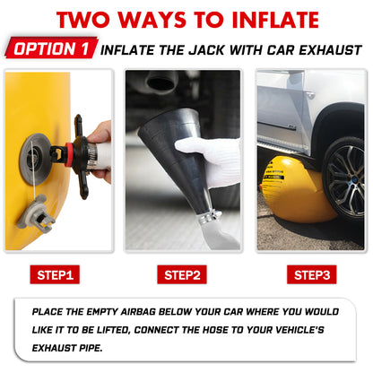 X-BULL Exhaust Jack Air Bag Jack With 2PCS Recovery Tracks Boards 4WD 4X4 Gen2.0 Black V211-AUEB-XBAT004ST002
