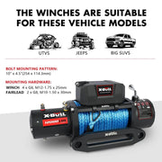X-BULL 12000LBS Electric Winch 12V 4x4 synthetic rope 4WD Car with winch mounting plate V211-AUEB-XBEW006WP010