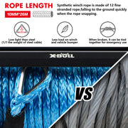 X-BULL 12V Electric Winch 12000LBS synthetic rope 4wd Jeep with winch cover V211-AUEB-XBEW006WP011