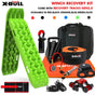 X-BULL Winch Recovery Kit with Recovery Tracks Boards Gen 3.0 Snatch Strap Off Road 4WD Green V211-AUEB-XBRK011RT017V