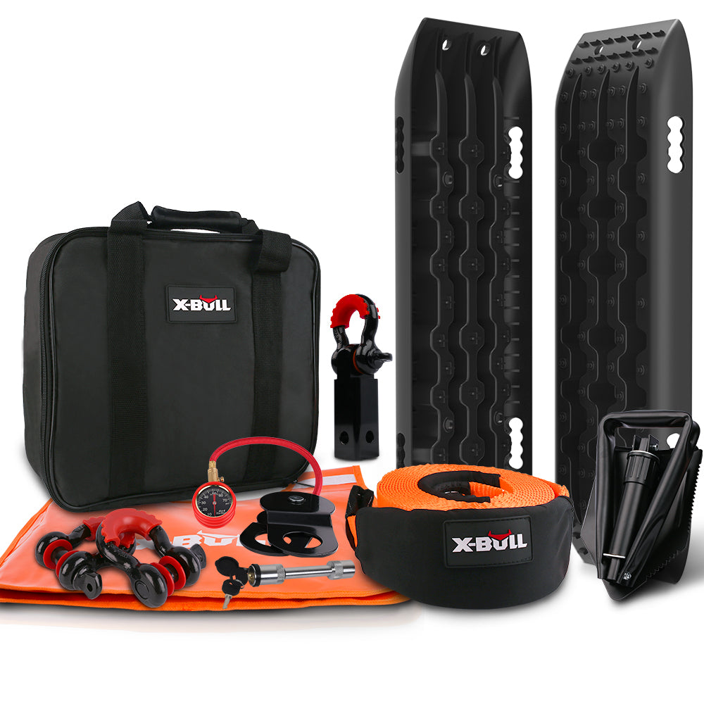 X-BULL Winch Recovery Kit 13PCS Recovery tracks /Snatch Strap Off Road 4X4 V211-AUEB-XBRK011ST002