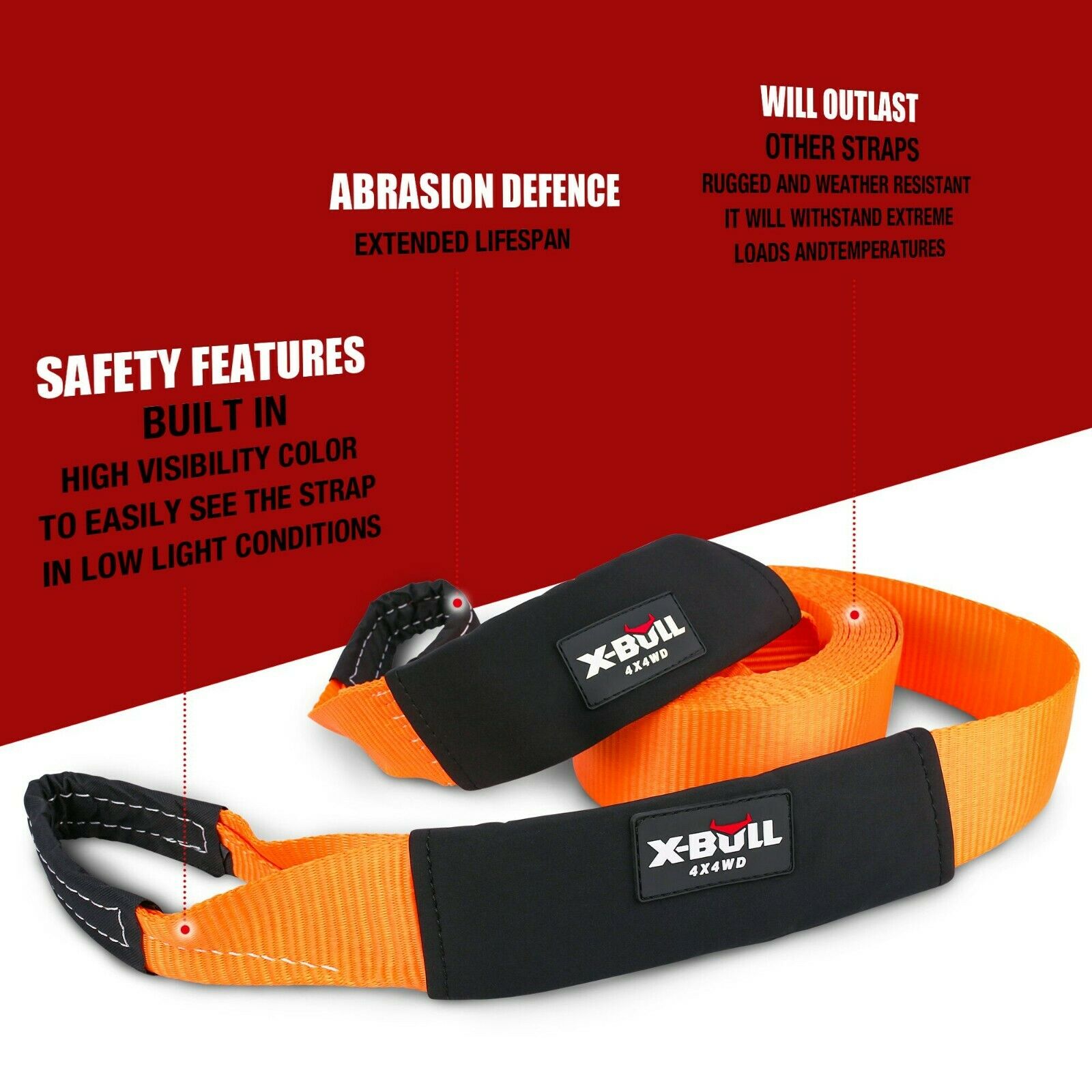 X-BULL Winch Recovery Kit Recovery tracks /Snatch Strap Off Road 4WD V211-AUEB-XBRK011ST004