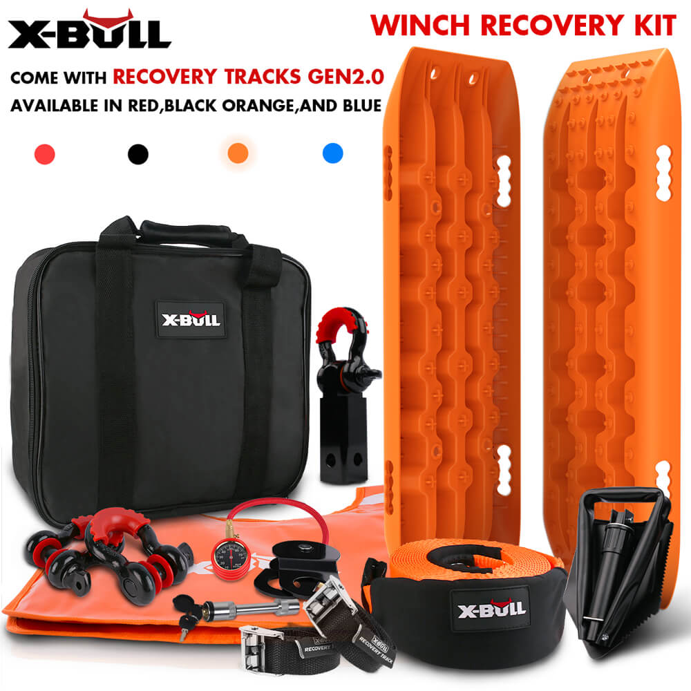 X-BULL Winch Recovery Kit Snatch Strap Off Road 4WD with Recovery Tracks Boards Gen 2.0 V211-AUEB-XBRK011ST004V