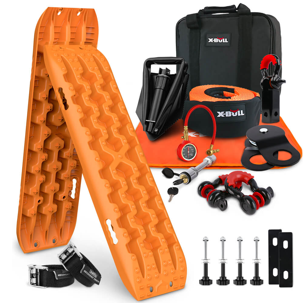 X-BULL 4WD Recovery Kit Snatch Strap / Recovery Tracks Gen3.0/ Mounting pins V211-AUEB-XBRK011XBRT016