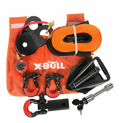 X-BULL Winch Recovery Kit 11PCS 4WD 4x4 Pack Off Road Snatch Strap Essential V211-AUEB-XBRK011