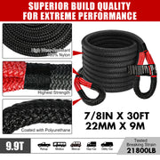 X-BULL Recovery Kit 4X4 Off-Road Kinetic Rope Snatch Strap Winch Damper 4WD13PCS V211-AUEB-XBRK013