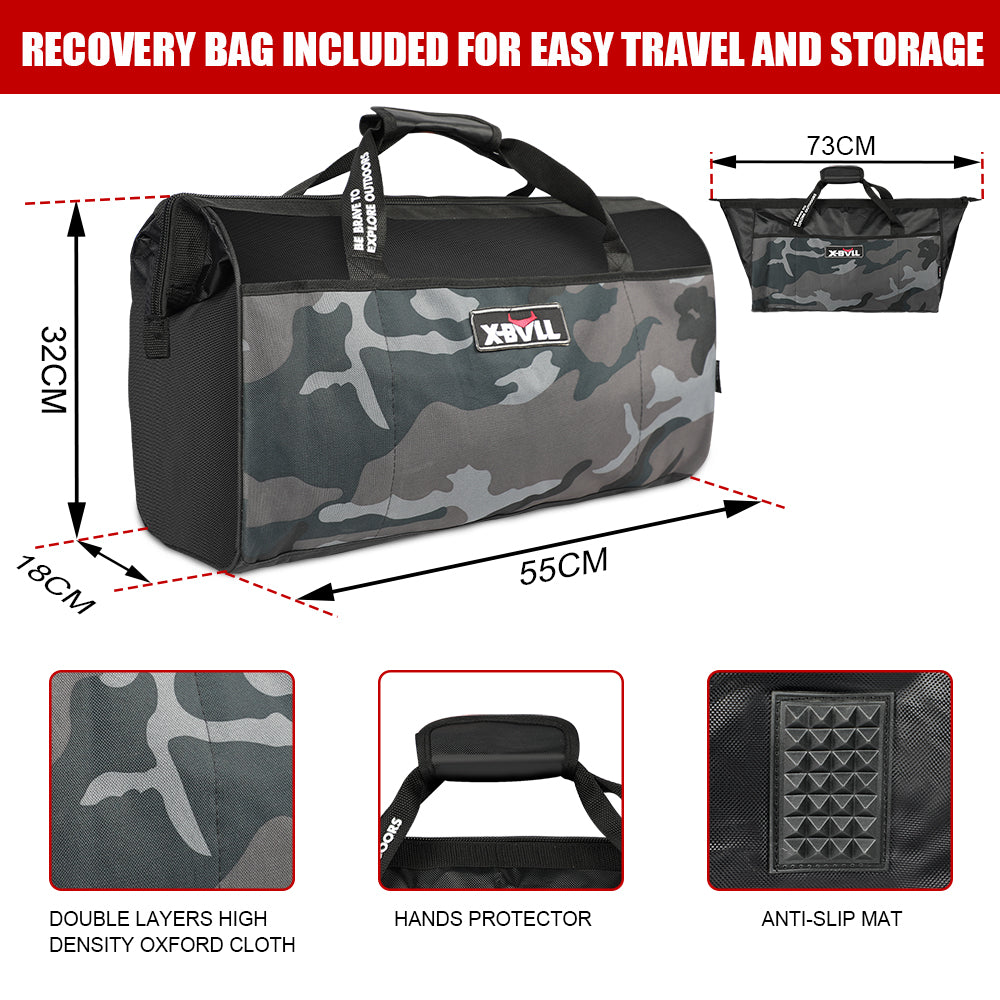 X-BULL Recovery Kit 4X4 Off-Road Kinetic Rope Snatch Strap Winch Damper 4WD13PCS V211-AUEB-XBRK013
