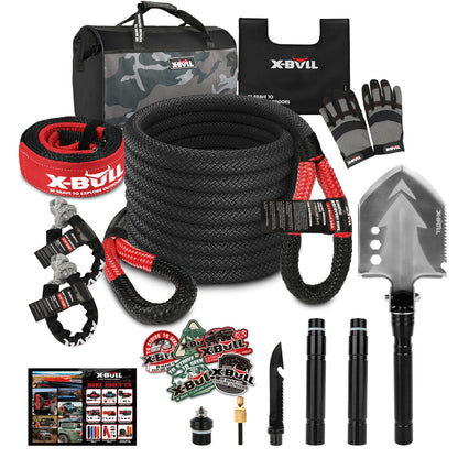 X-BULL Snatch Strap Soft Shackles Kinetic Recovery Rope Folding Shovel Survival V211-AUEB-XBRK013FS001
