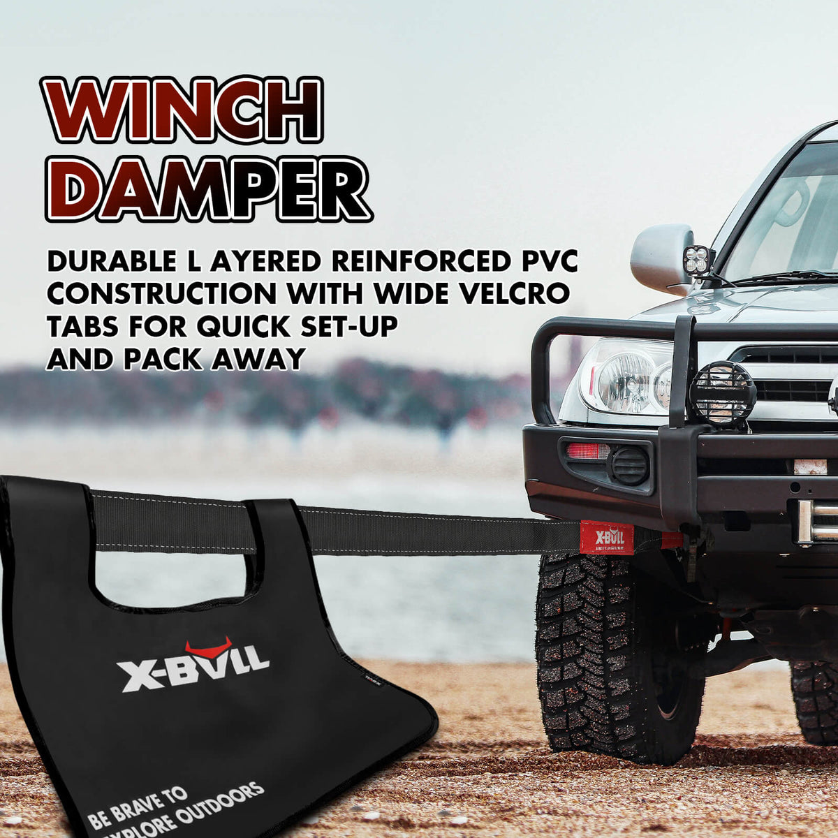 X-BULL Snatch Strap Soft Shackles Kinetic Recovery Rope Folding Shovel Survival V211-AUEB-XBRK013FS001