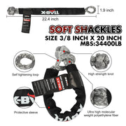 X-BULL Snatch Strap Soft Shackles Kinetic Recovery Rope Folding Shovel Survival V211-AUEB-XBRK013FS001