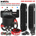 X-BULL 4X4 Recovery Kit Kinetic Recovery Rope Snatch Strap With 2PCS Recovery Tracks 4WD Gen2.0 Black V211-AUEB-XBRK013ST002N
